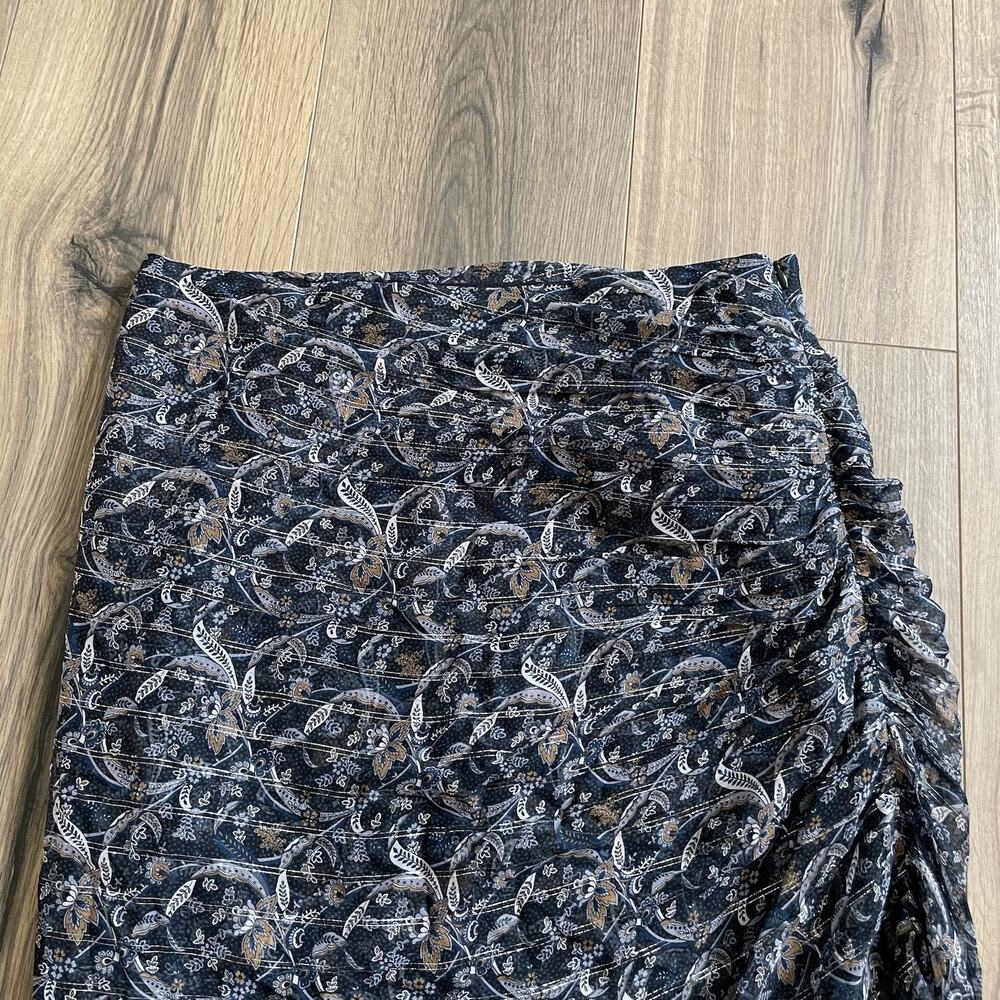 Veronica Beard Navy & White Paisley Midi Skirt - Picture 4 of 10